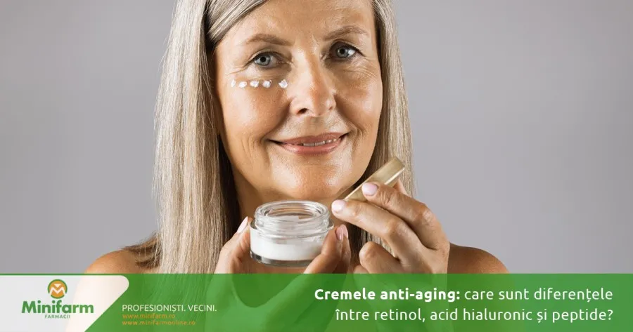 ✨ Creme anti-aging: diferențe între retinol, acid hialuronic și peptide