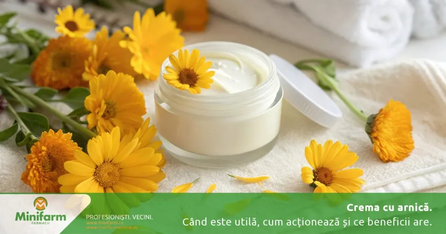 Crema cu arnică: când este utilă, cum acționează și ce beneficii poate avea pentru piele și musculatură