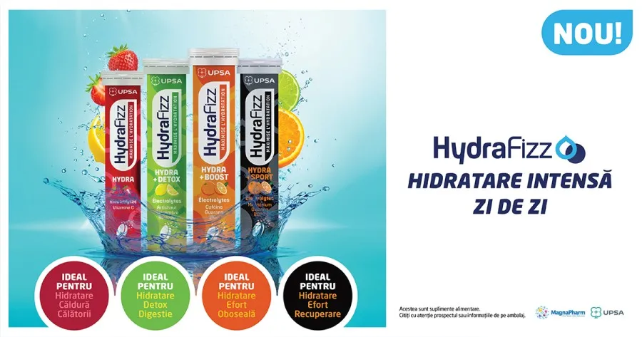 HydraFizz – noua gamă cu electroliți pentru hidratare intensă și suport zilnic