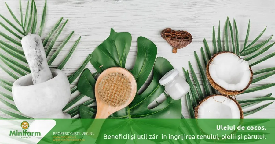 Uleiul de cocos în îngrijirea tenului, pielii și părului: beneficii, utilizări și recomandări pentru o rutină naturală de îngrijire