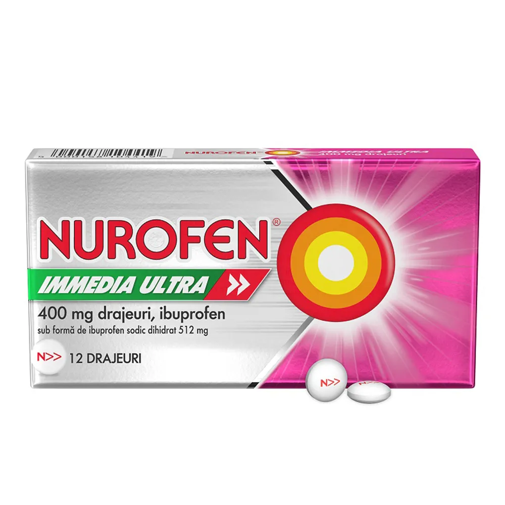 Nurofen Immedia Ultra, 400 mg, 12 drajeuri, Reckitt Benckiser