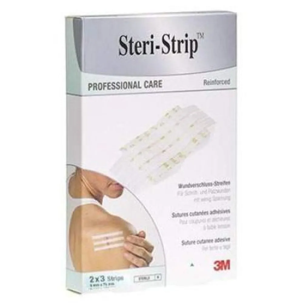 3M Steri-Strip Benzi Adezive pt Sutura Leziunilor 6 mm x 75 mm x 2 Transparent
