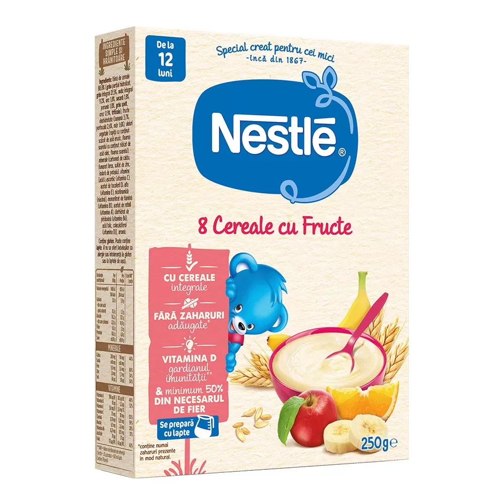 8 Cereale cu fructe +12 luni, 250g, Nestle
