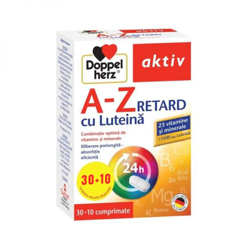 A-Z Retard cu luteina, 30 comprimate + 10 comprimate cadou, Doppelherz