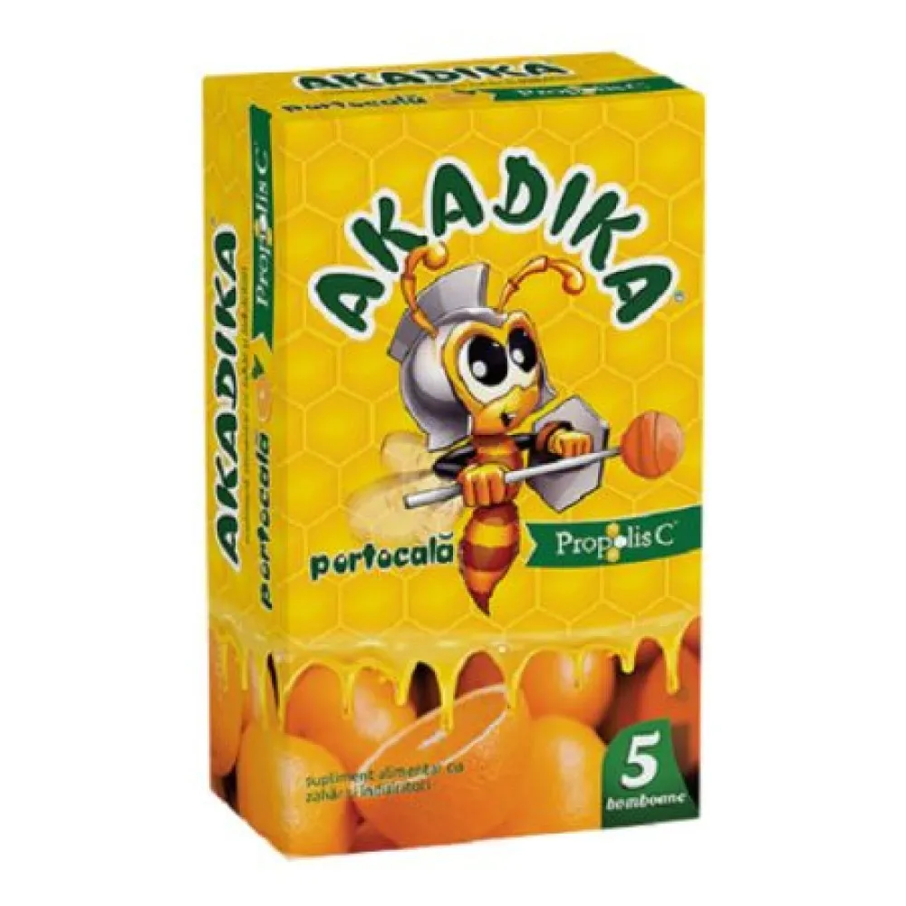Acadele Akadika Propolis C Portocale, 5 acadele, Fiterman Pharma