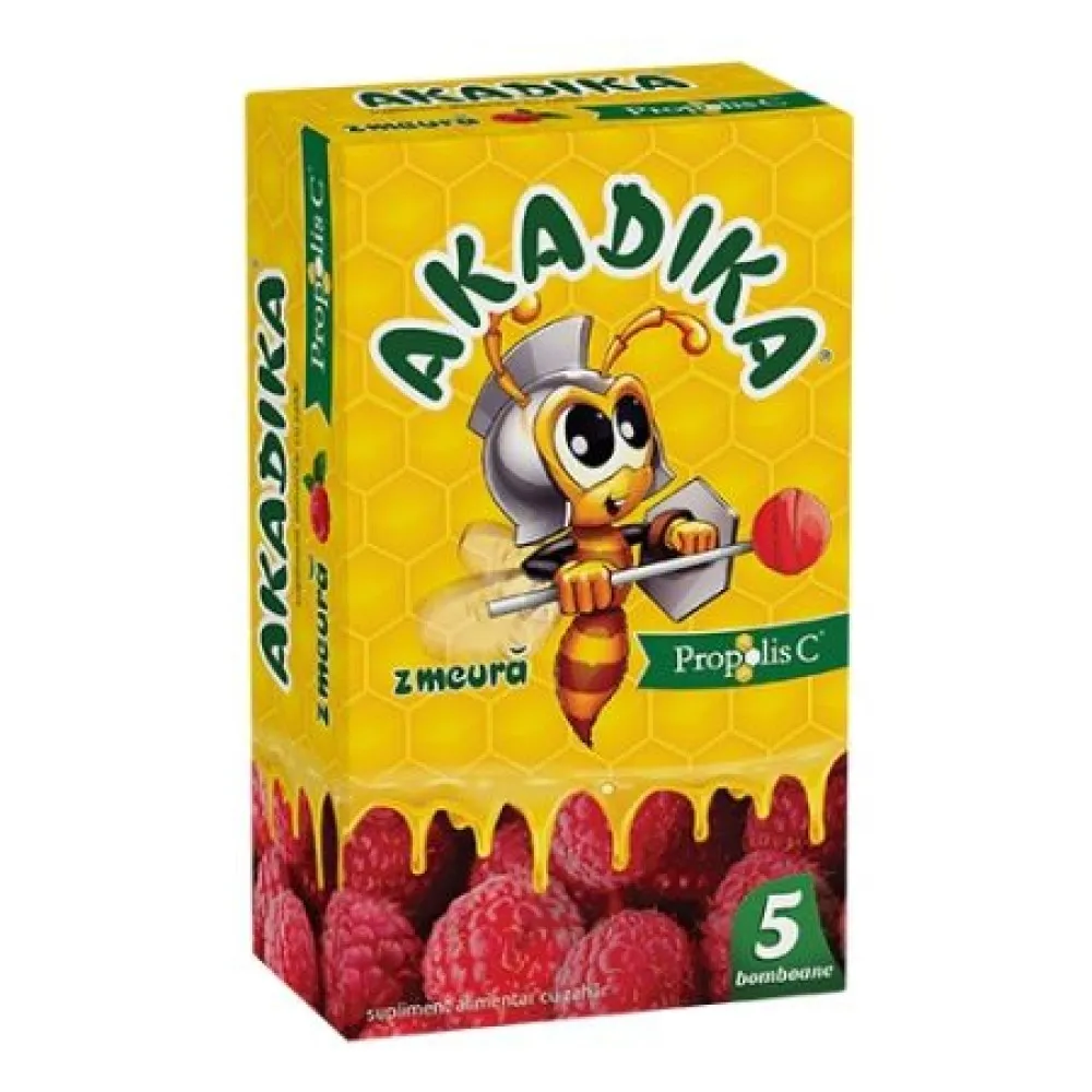 Acadele Akadika Propolis C Zmeura, 5 acadele, Fiterman Pharma