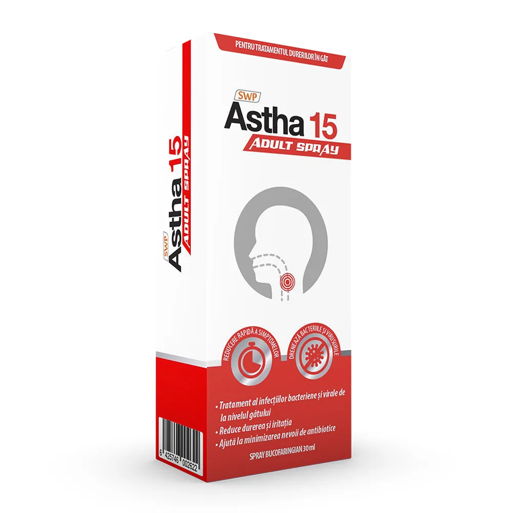 Spray Bucofaringian Adult, Astha 15, 30ml, Sun Wave
