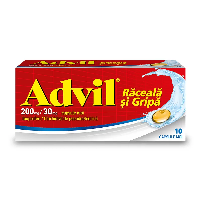 Advil Raceala si Gripa 200mg/30mg -capsule moi x 10