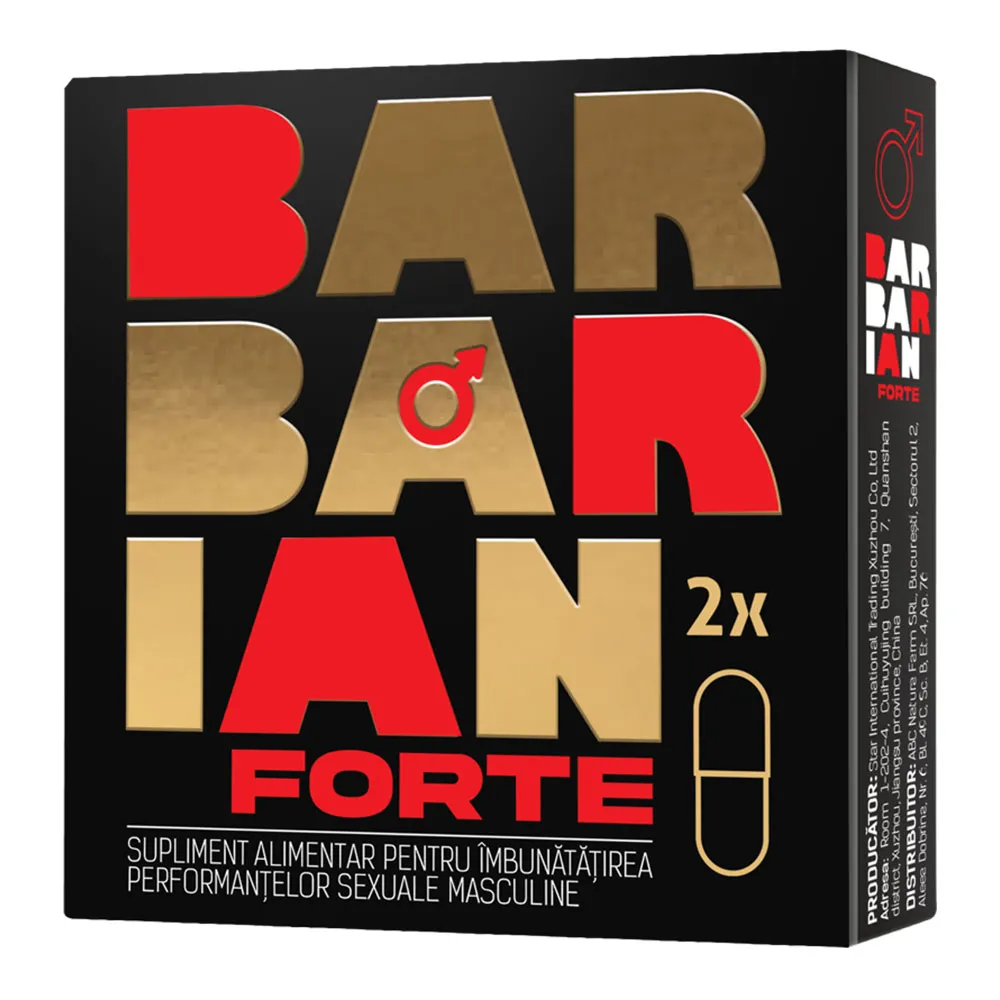 Supliment pentru potenta Barbarian Forte, 2 capsule, Adya