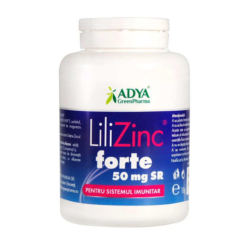 LiliZinc Forte 50mg SR, 30 comprimate, Adya