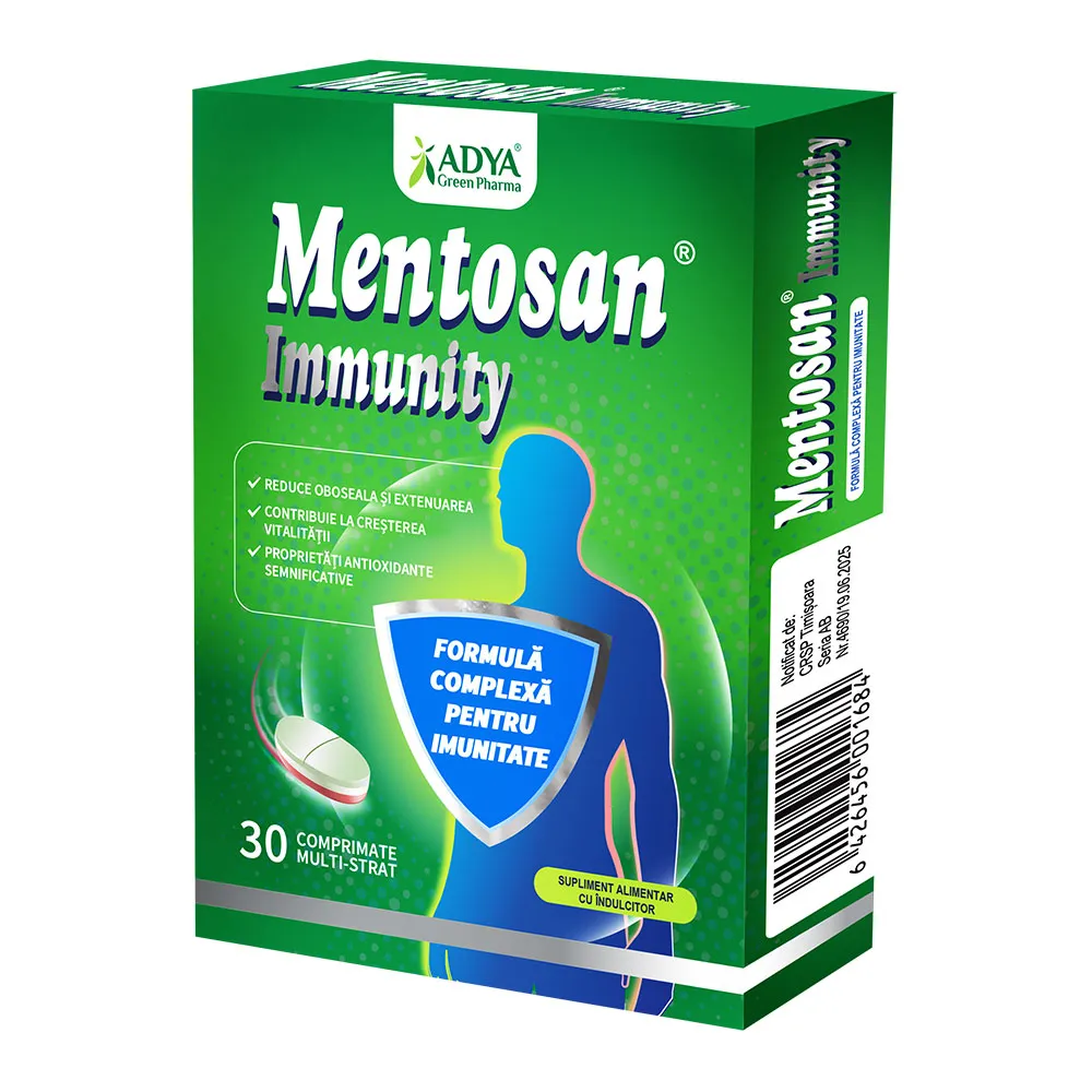Mentosan Immunity, 30 comprimate masticabile, Adya