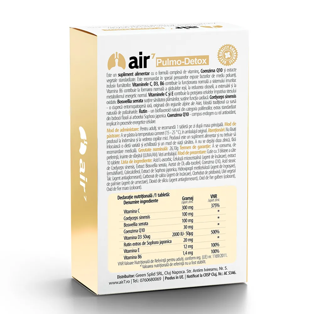 Pulmo Detox, 30 tablete, Air7