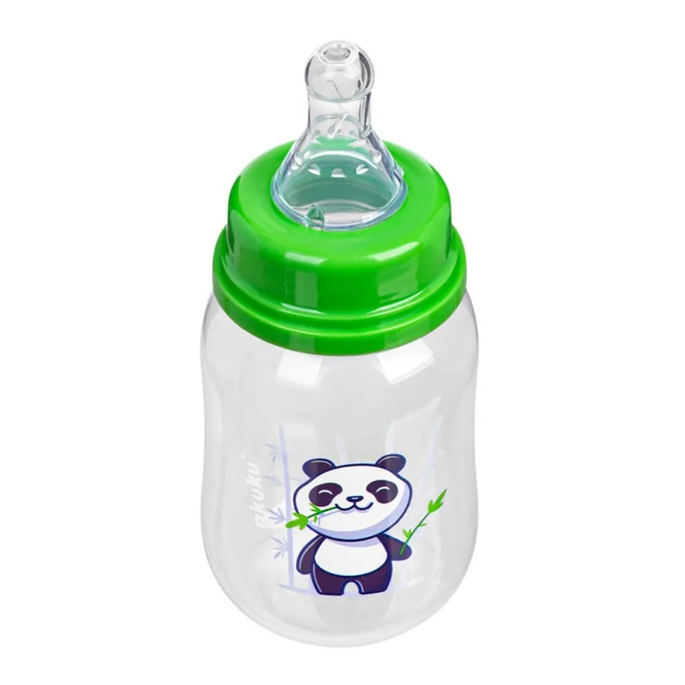 Biberon Clasic cu Tetină din Silicon A0104, 125 ml, Fără BPA, Akuku