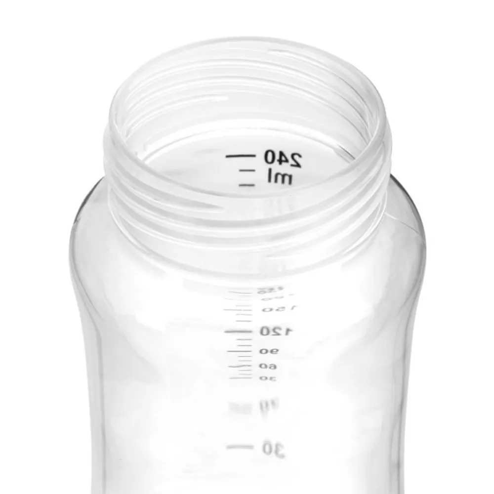 Biberon cu Gât Larg și Tetină Anticolici A0107, 240 ml, Akuku