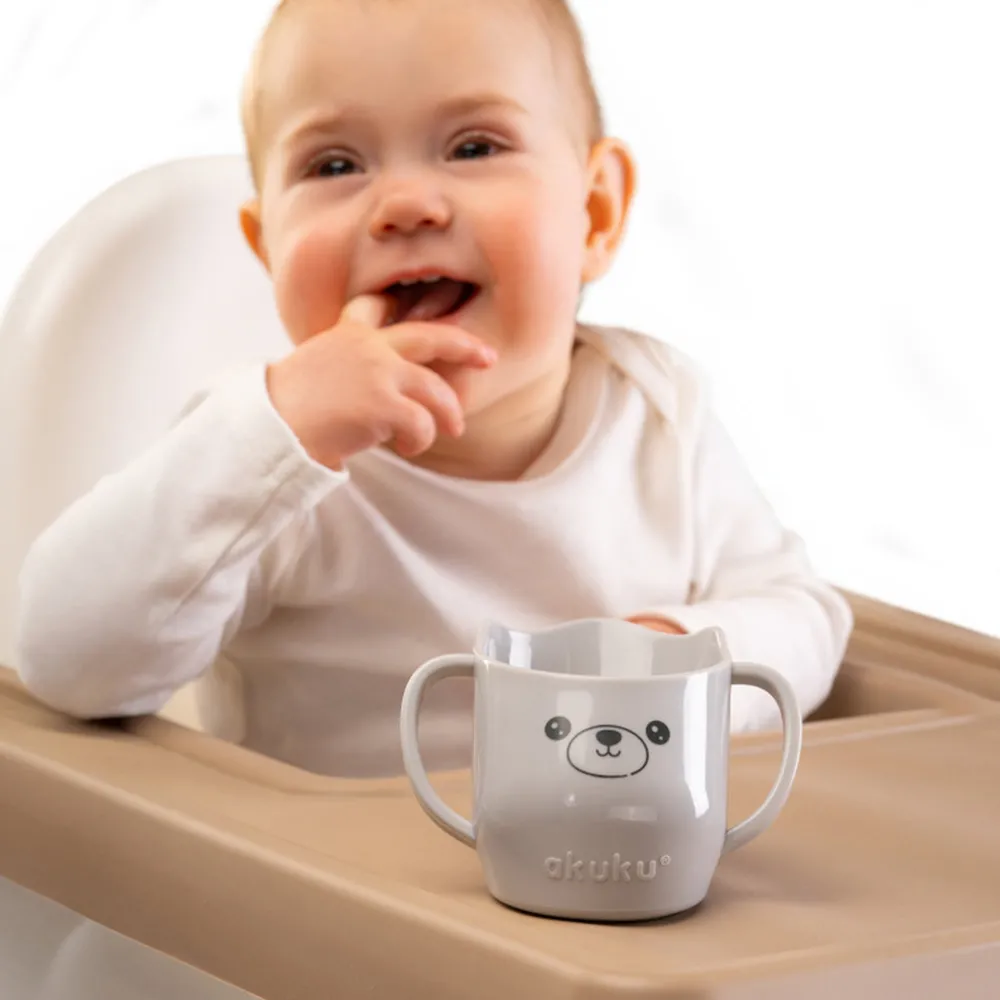 Cană Deschisă Inteligentă cu Mânere A0695, Gri, 150 ml, Akuku