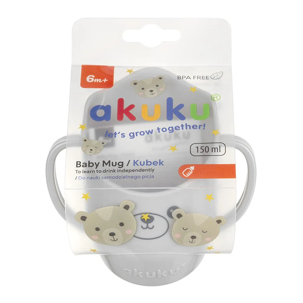 Cană Deschisă Inteligentă cu Mânere A0695, Gri, 150 ml, Akuku