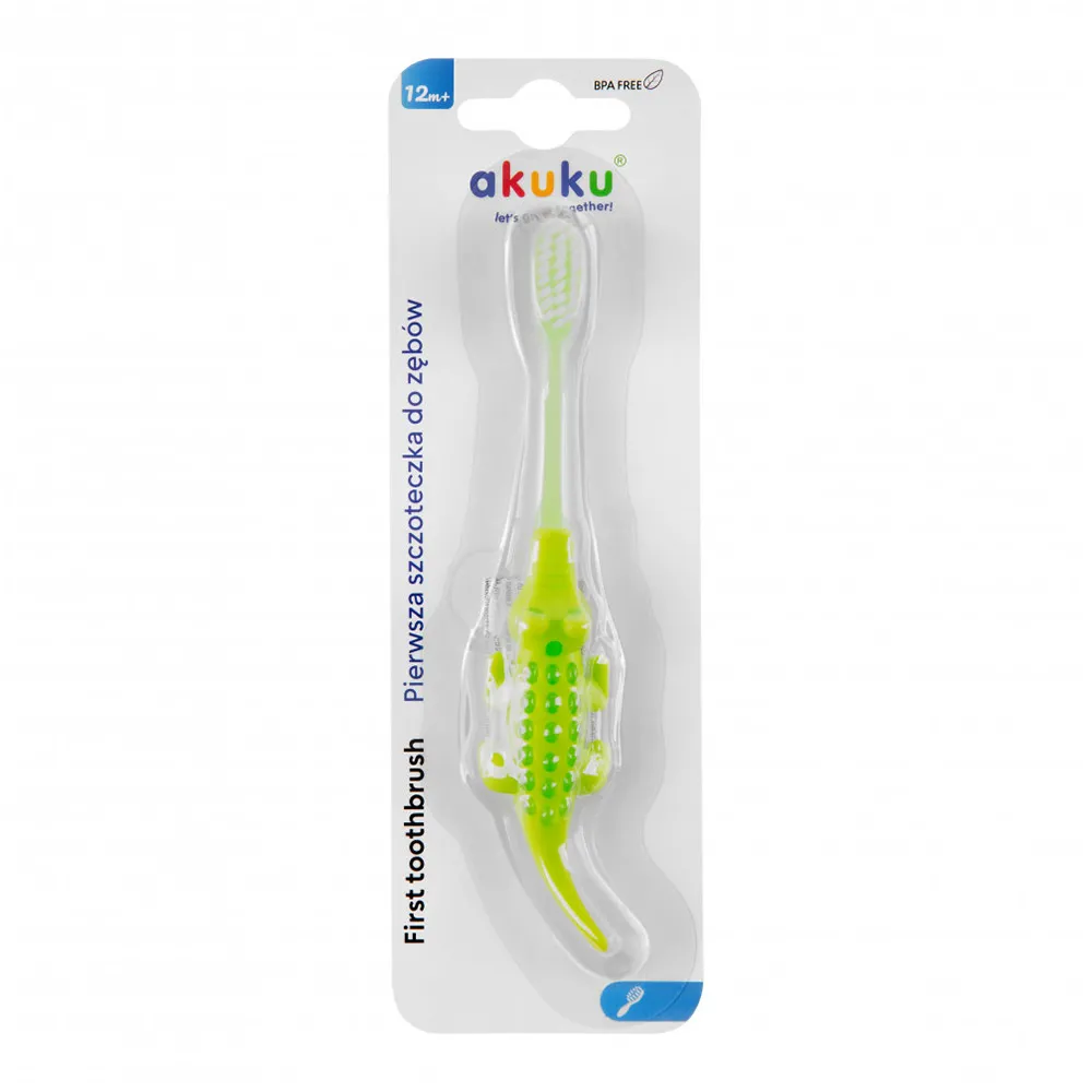 Periuță de Dinți pentru Copii A0641, Model Crocodile, 1-3 Ani, 1 buc, Akuku
