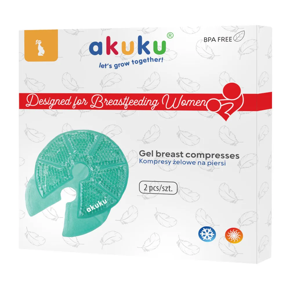 Set 2 Comprese cu Gel pentru Sâni, Utilizare la Rece/Cald A0534, Akuku