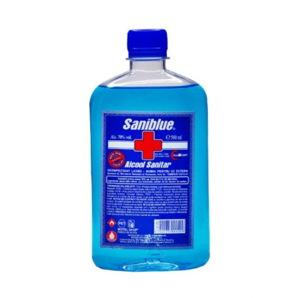 Alcool sanitar 70%, 500 ml, Saniblue
