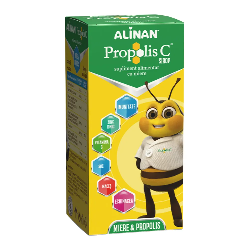 Sirop Alinan Propolis C Miere si Propolis +1an, 100ml, Fiterman