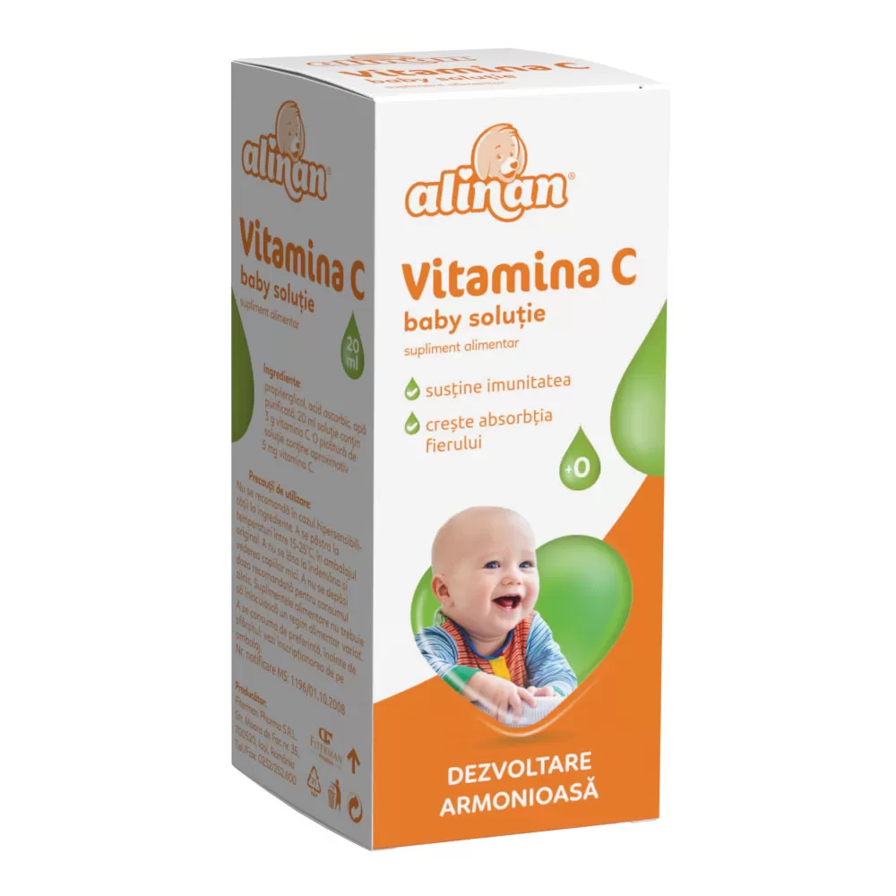 Vitamina C solutie Alinan, 20 ml, Fiterman Pharma