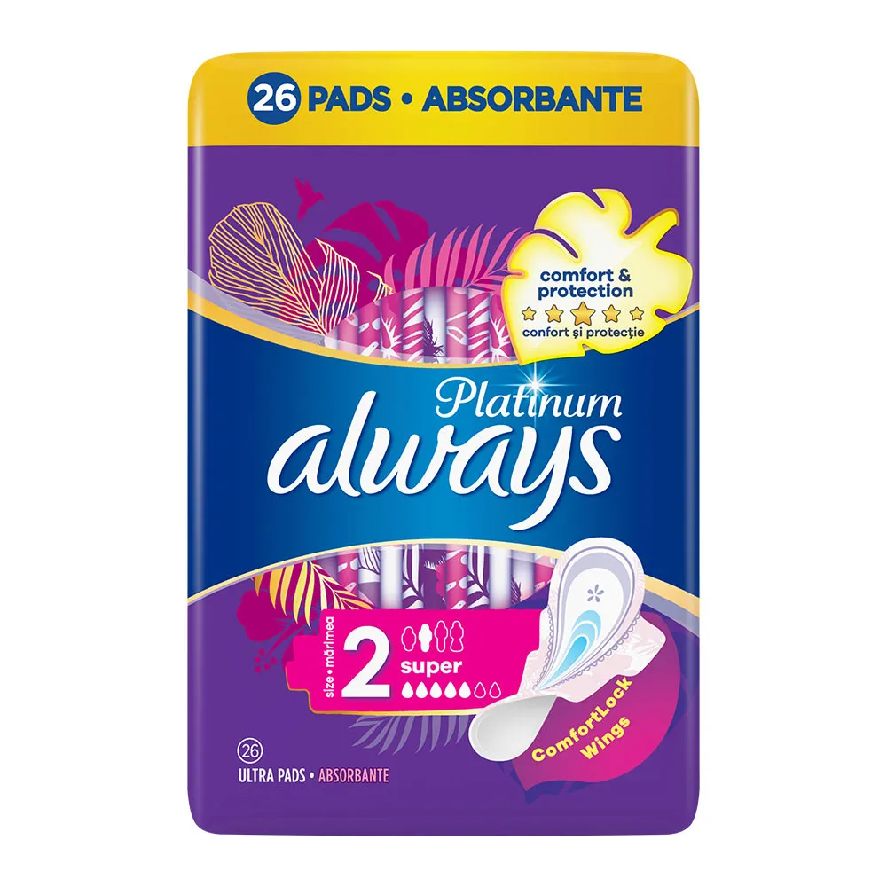 Absorbante Always Platinum Super, 26 buc, P&G