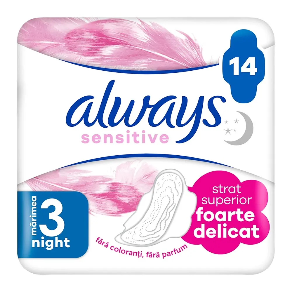 Absorbante Ultra Sensitive Night, 14 buc, Always