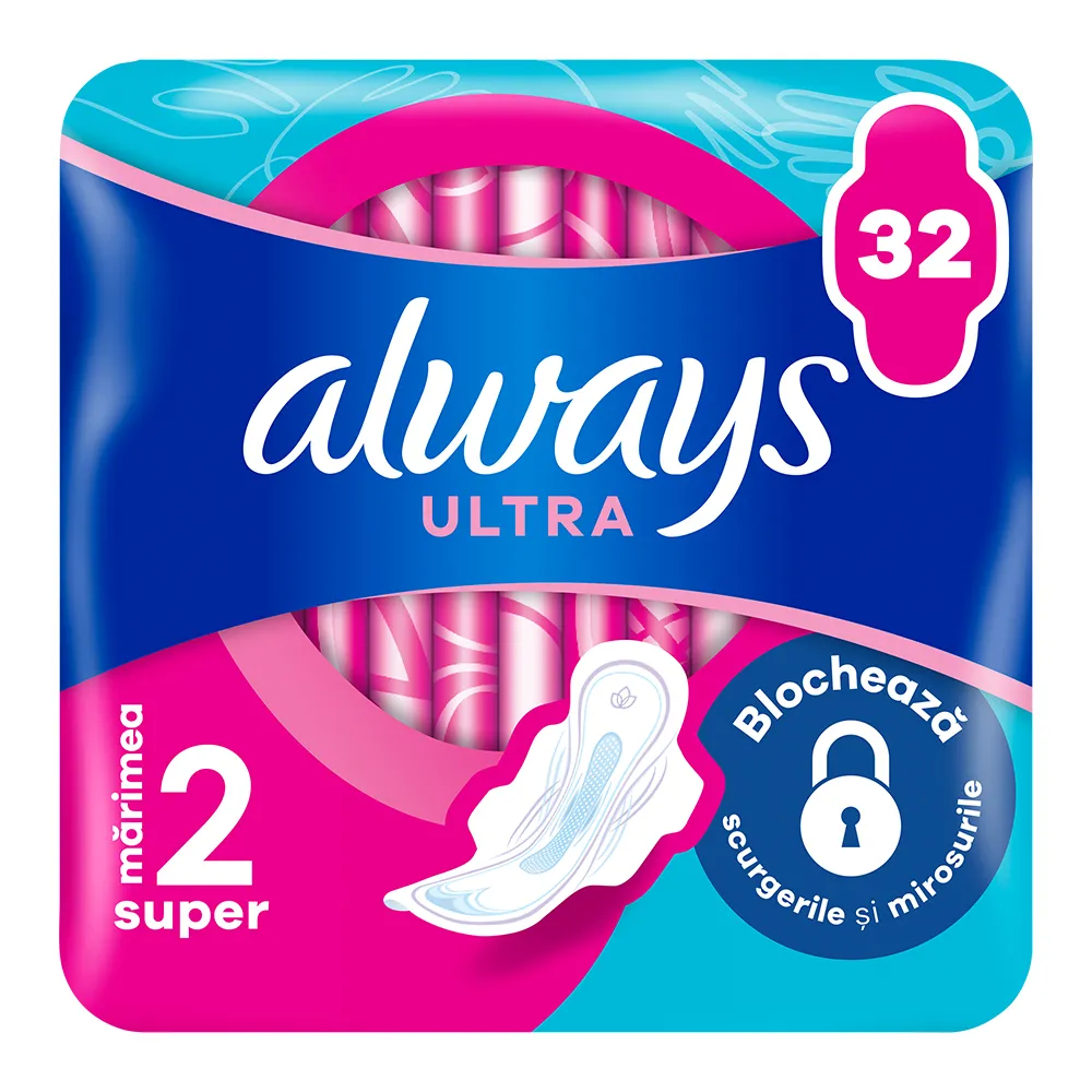 Absorbante Always Ultra Super, 32 bucati, P&G