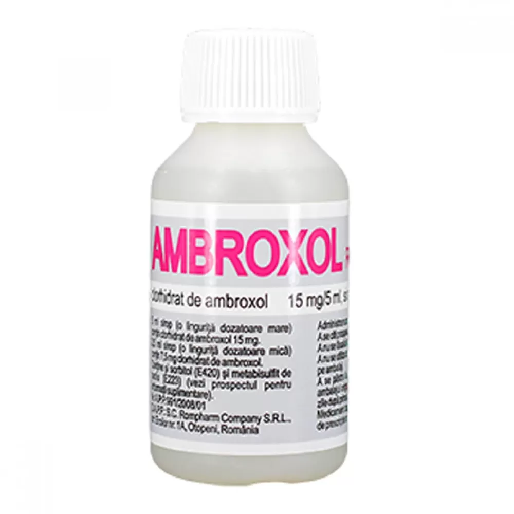 Ambroxol sirop, 15 mg/5 ml, 100 ml, Rompharm