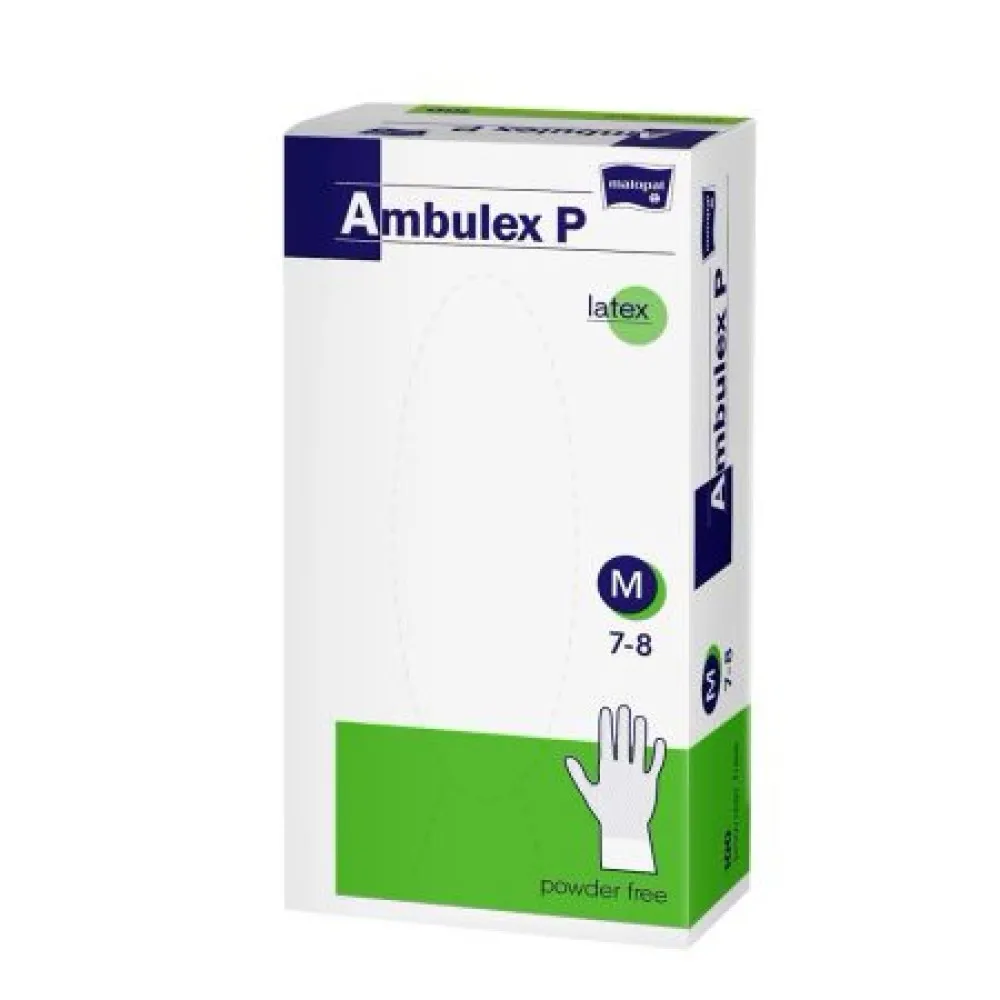 Ambulex Manusi Examinare Latex Albe Pudrate M x 100 - TZMO