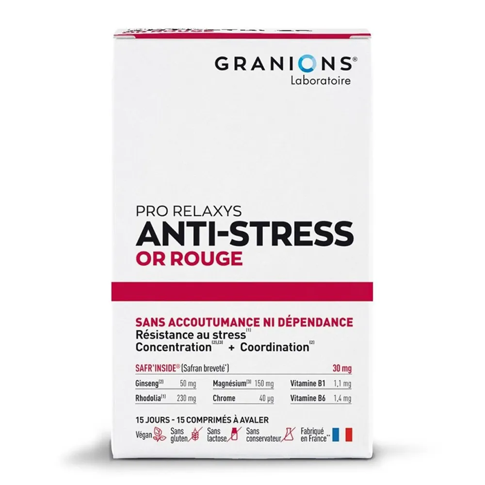 Anti-Stress Or Rouge , 15 comprimate, Granions