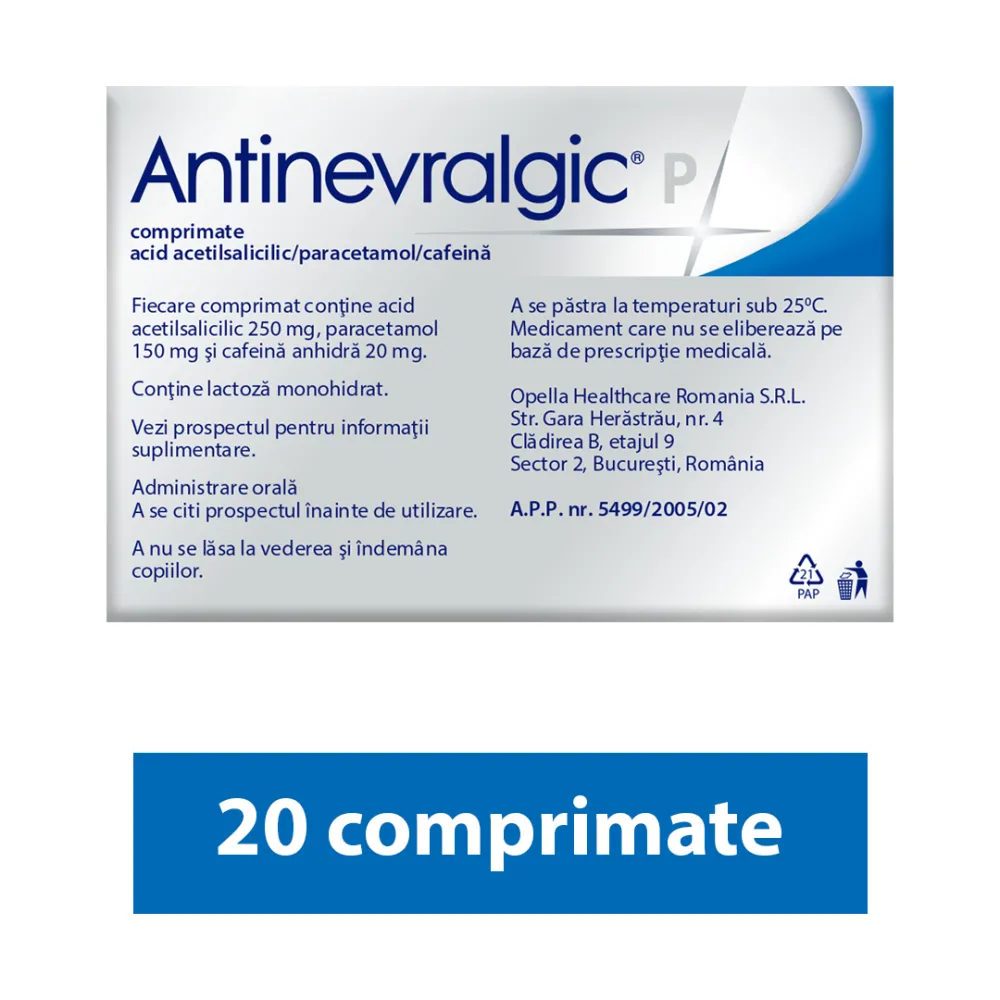 Antinevralgic P, 20 comprimate, Sanofi