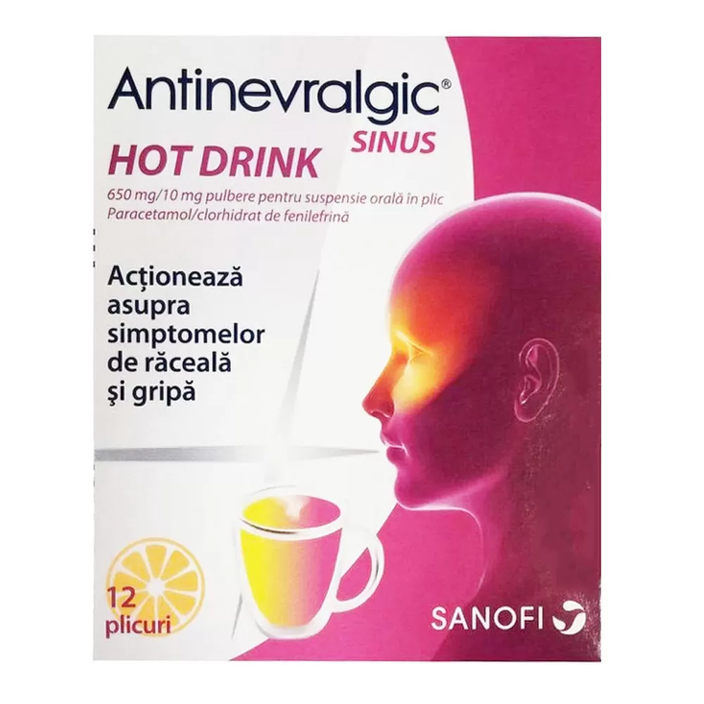 Antinevralgic Sinus Hot Drink 650mg/10mg -plic x 12