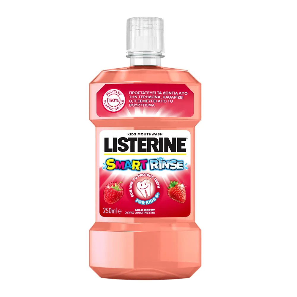 Apa de gura pentru copii Smart Rinse Mild Berry, 250 ml, Listerine