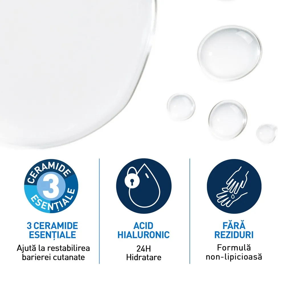 Apa micelara hidratanta pentru ten normal si uscat, 400 ml, CeraVe