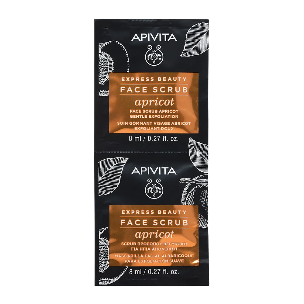 Masca de Fata cu Caise Exfolianta Express Beauty, 2 buc, 8ml, Apivita