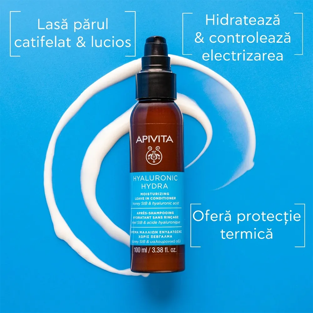 Balsam Leave-In pentru Hidratrea Parului Hyaluronic Hydra, 100ml, Apivita