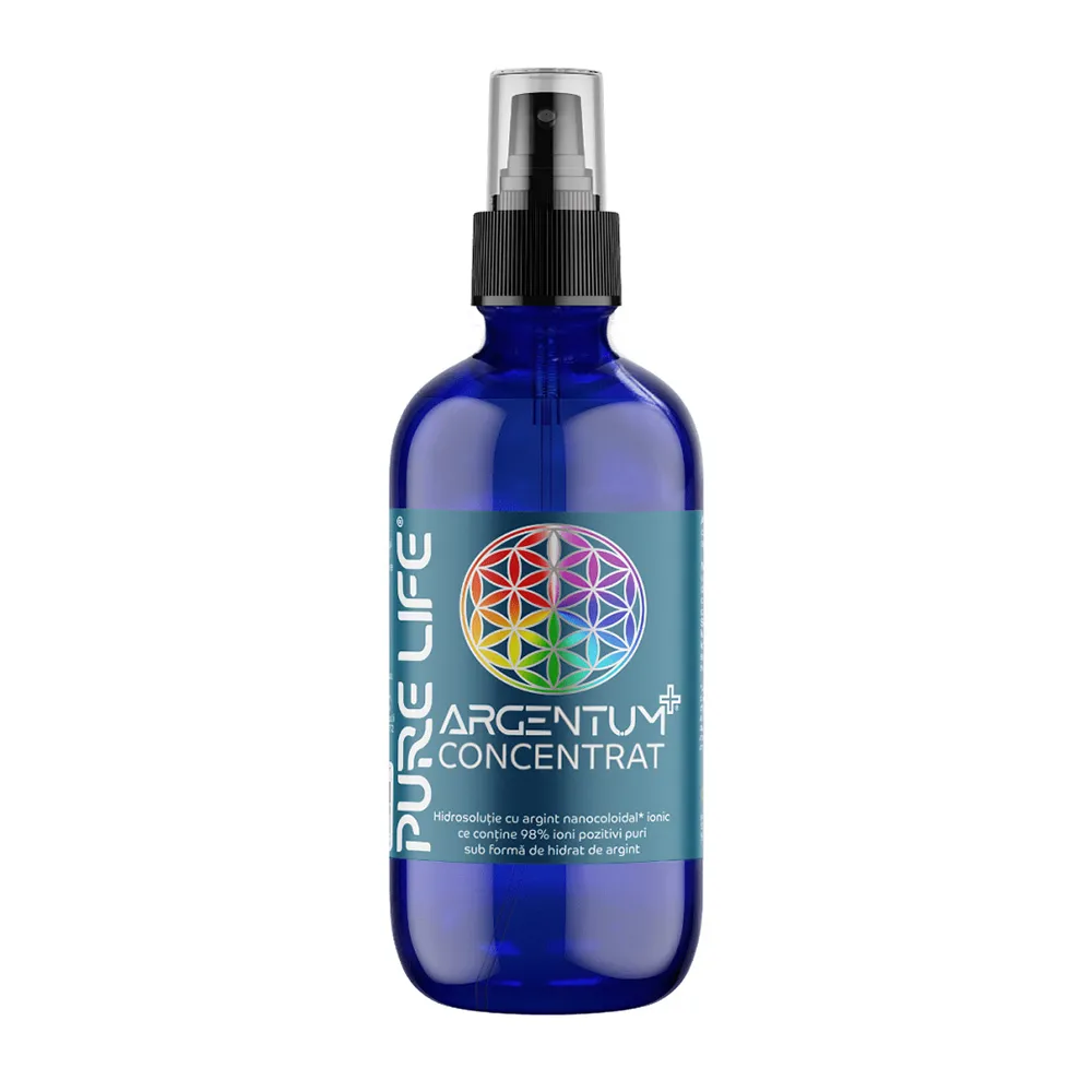 Argint nanocoloidal Argentum+ Concentrat, 120 ml, Pure Life