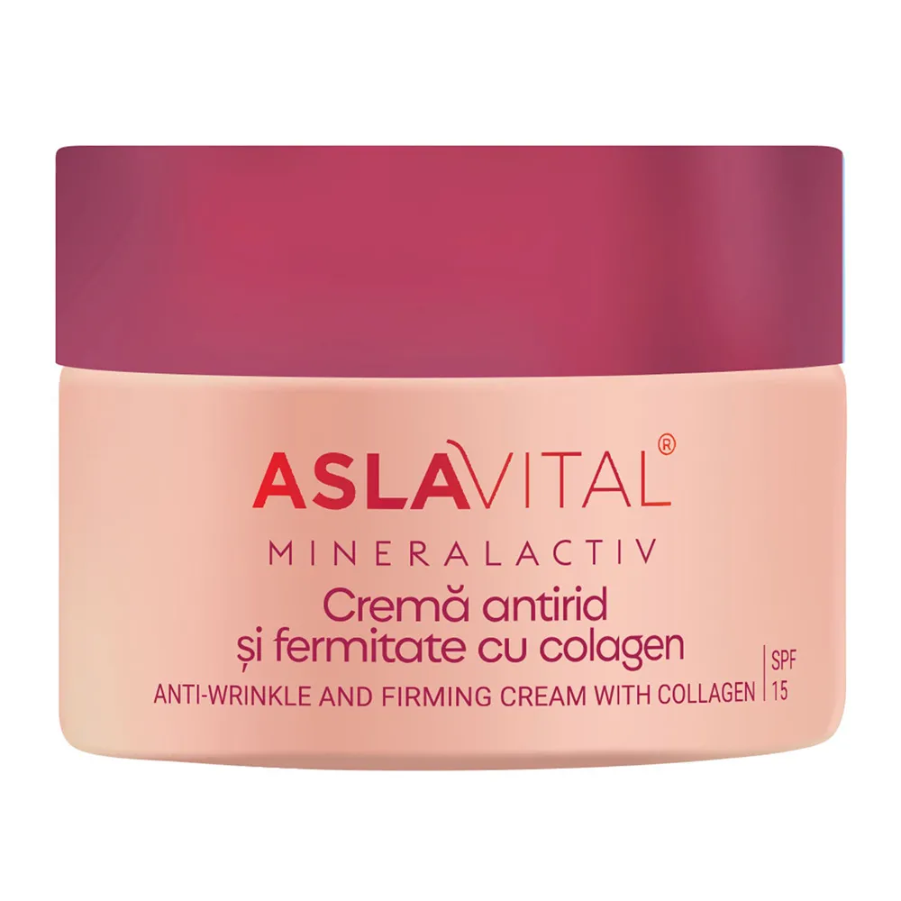 Crema Antirid si Fermitate cu Colagen SPF15 Mineral Activ, 50ml, Aslavital