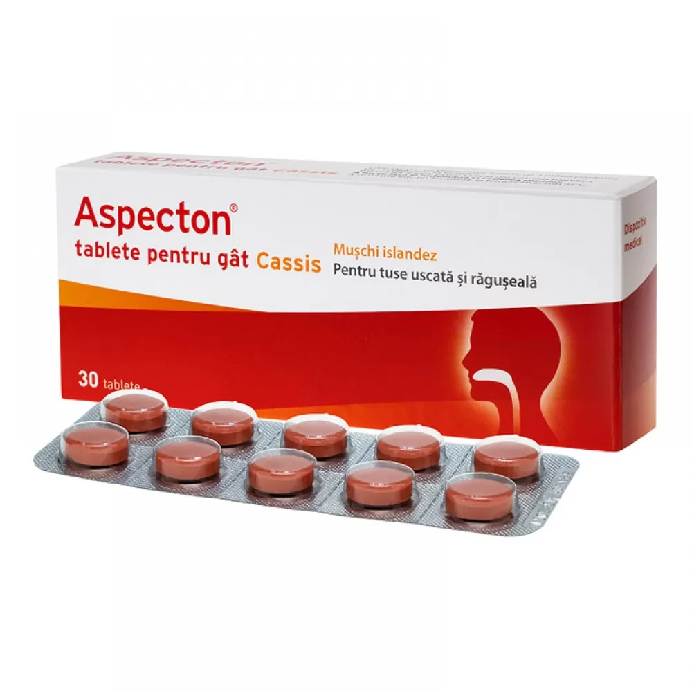 Aspecton Cassis - tablete pentru gat x 30 -Krewel