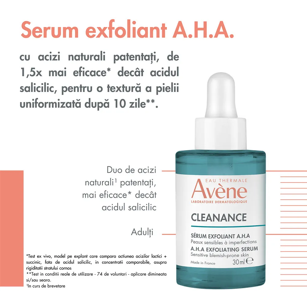 Ser Exfoliant Cleanance A.H.A, 30ml, Avene
