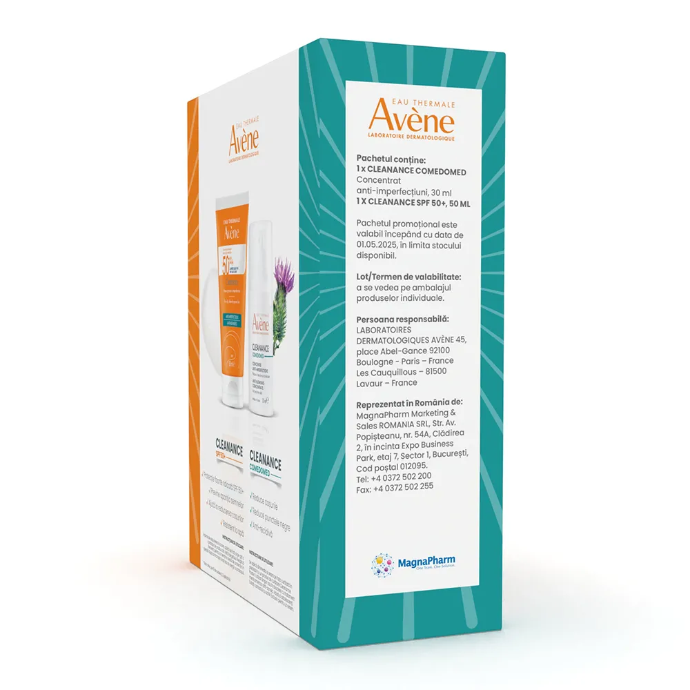 Pachet Cleanance Comedomed, 30ml + Cleanance Crema SPF50+ Triasorb, 50ml, Avene
