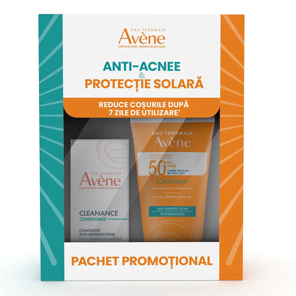 Pachet Cleanance Comedomed, 30ml + Cleanance Crema SPF50+ Triasorb, 50ml, Avene