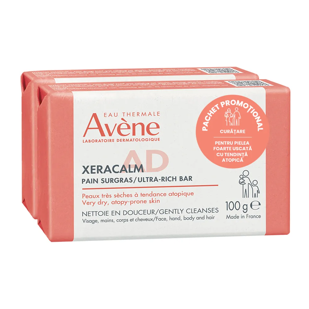 Sapun Xeracalm A.D., 100g (1+1 Pachet Promo), Avene