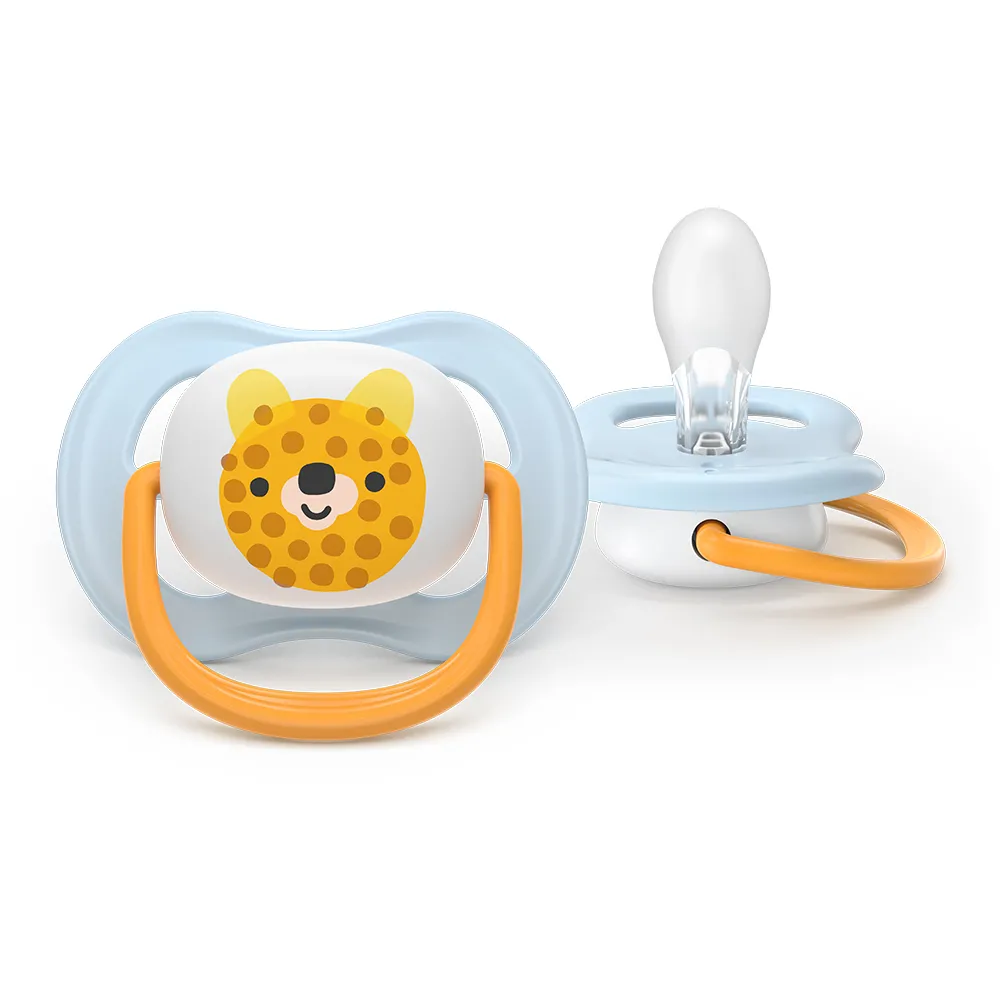 Suzeta Ultra Air Silicon Design Urs/Portocala 0-6luni 080/23, 2 buc, Avent Philips