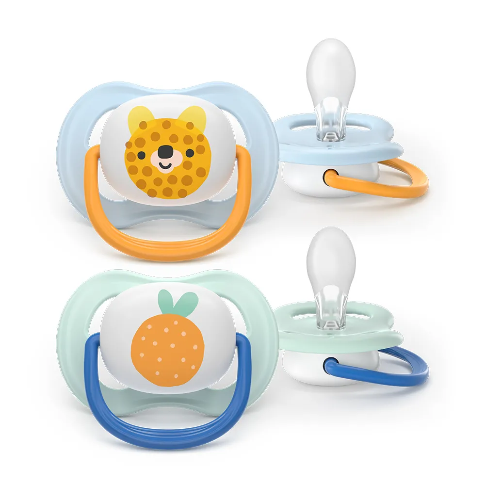 Suzeta Ultra Air Silicon Design Urs/Portocala 0-6luni 080/23, 2 buc, Avent Philips