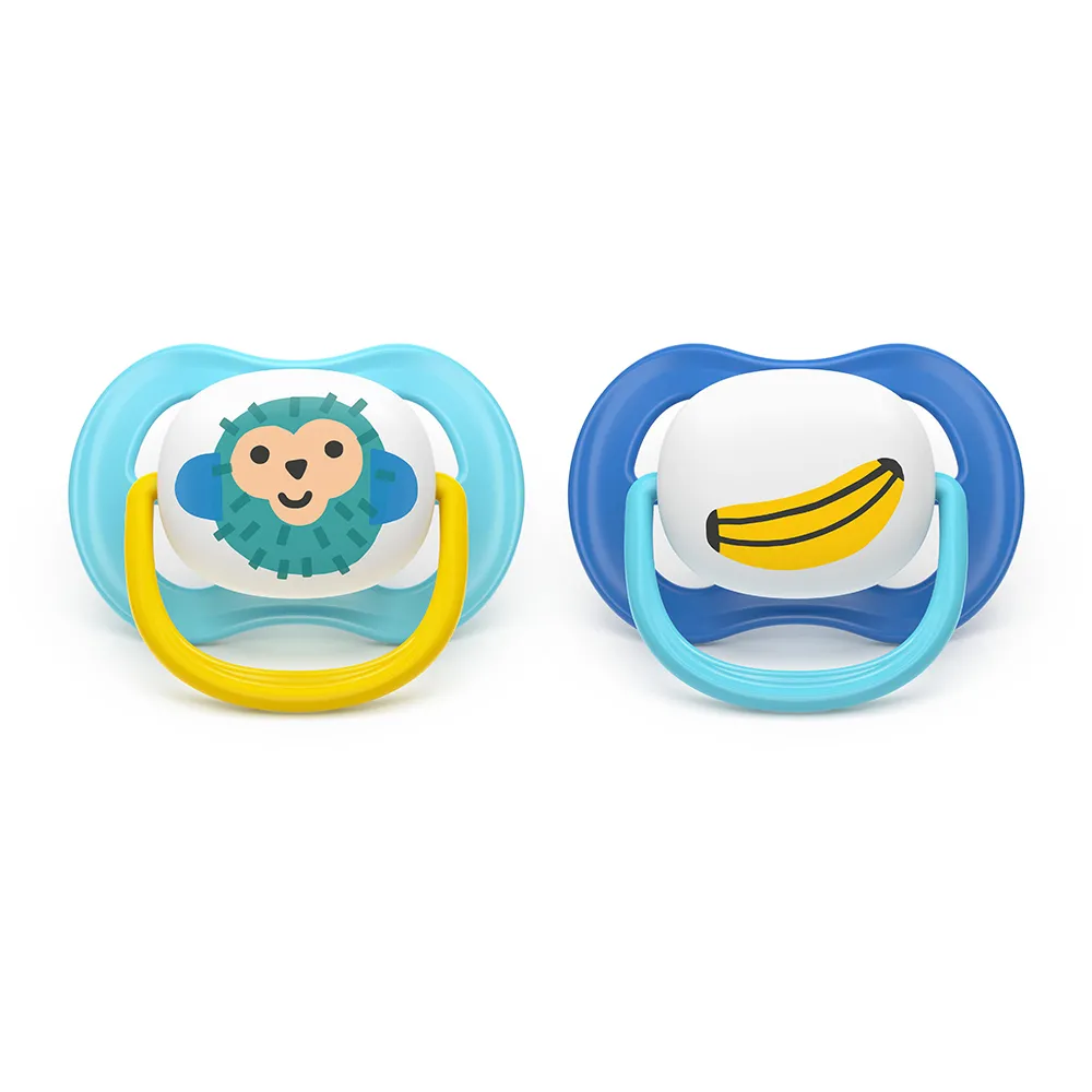 Suzeta Ultra Air Silicon Maimuta/Banana 6-18 luni 080/26, 2 buc, Avent Philips