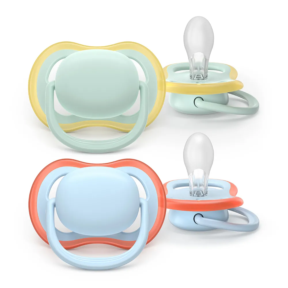 Suzeta Ultra Air Silicon Albastru/Verde 0-6 luni 087/01, 2 buc, Avent Philips