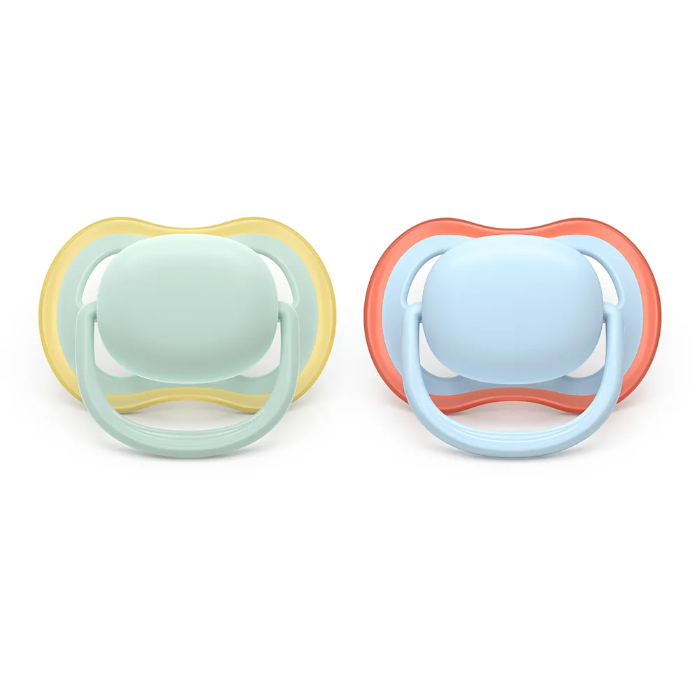 Suzeta Ultra Air Silicon Albastru/Verde 0-6 luni 087/01, 2 buc, Avent Philips