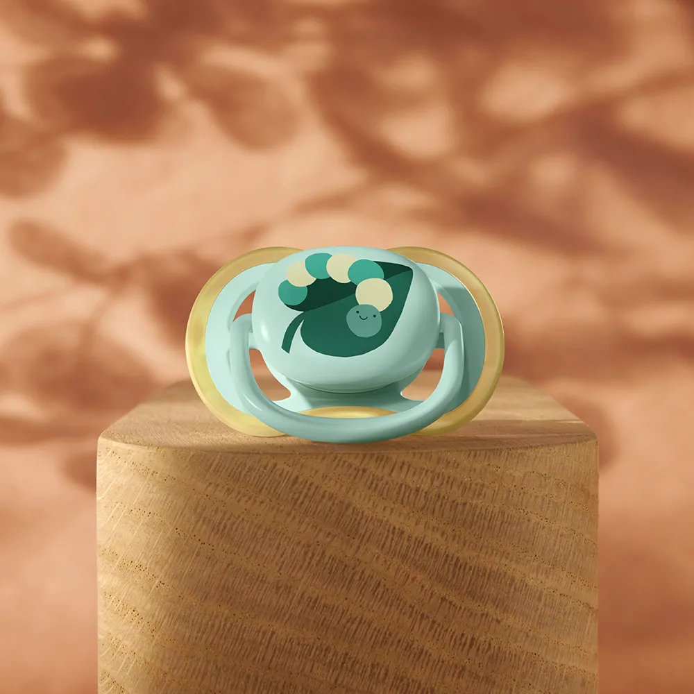 Suzeta Ultra Air Silicon Tigru/Frunza 0-6 luni 087/02, 2 buc, Avent Philips